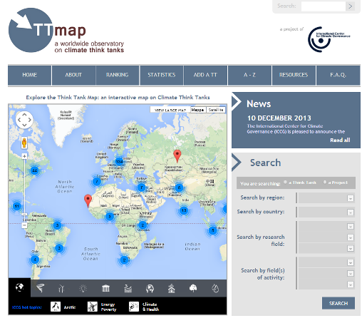 Fig. 1 – L’ICCG Think Tank Map - www.thinktankmap.org